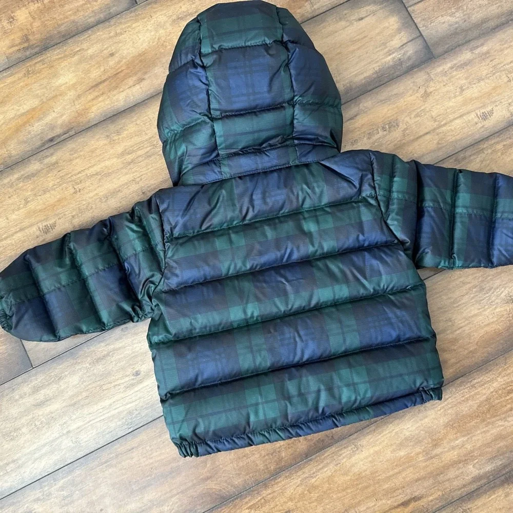 Polo Ralph Lauren Baby Boys Polo Bear Plaid Down Hooded Jacket Size 9 Months 9‎